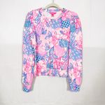 Lilly Pulitzer Jansen Long Sleeve Sweater Sweatshirt Pink Isle Snappy Turtle Photo 1
