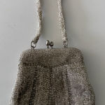 Vintage 50’s Kiss Lock Silver Beaded Clutch Handbag Made in Korea Photo 0