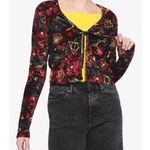 Hot Topic Harry Potter Deathly Hallows Velvet Tie-Front Open Sweater Photo 0
