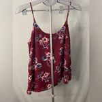 Pink republic Pink‎ Republic Floral Burgundy Spaghetti Strap Top Size XL Photo 4
