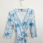 Persifor Louise Tiger Lily Alaskan Blue Wrap Dress Size L Photo 2