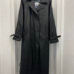 Atlantic Beach Black Long Trench Coat PVC Rain Jacket Belted Waterproof S Photo 1
