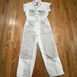 Woolrich  Womens Utility Jumpsuit Cream Patchwork Wide Leg Utility Size 4 Photo 1