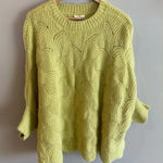Kori  Lime Green Oversized Knit Sweater Small Scalloped Hem‎ NWT Photo 0