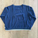 Brandy Melville Navy Blue and White Cotton Sweatshirt Photo 3