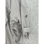 Lulus  Women's Shacket Open Front Solid Gray Size XS Roll Tab Thin Short Sleeve Photo 11