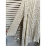 Basic Editions Cream Crochet Shawl Neck Open Cardigan Long Sleeve Size XL Boho Photo 2