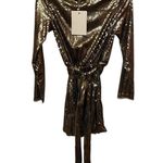 Mac Duggal NWT  Sequin Tie Waist Mini Dress in Taupe size 8 Photo 4