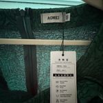 AOMEI Green Textured Midi Dress Puff Sleeve Bow Detail Women’s 4XL NWT Size 4X Photo 4