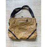 Emma Fox  Designer‎ Leather Purse Bag- Tan Brown Gold Hardware & Snap 19x15 Photo 3