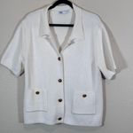 ZARA Cream Knit Preppy Cardigan Sweater Womens XL Retro Glam Light Academia Fall Photo 10