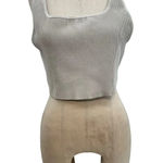Aritzia  Babaton Sculpt Knit Cropped Tank Top Squareneck‎ Gray Plus Size 1X Photo 3