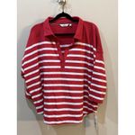 Vineyard Vines New  Polo Shirt‎ Women Red Striped Oversized Jersey Size XL Photo 1