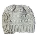 C.C. Knit Beanie Warm Chunky Soft Stretch Cable Knit Cream Photo 1
