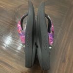 OOFOS OOlala Luxe Pink Black Womens Recovery Flip Flops Thong Sandals size W8 Photo 6