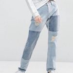 ASOS Brady Patchwork Boyfriend Jeans Light Wash Photo 0