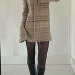 TheOpen Product Pointelle Crochet Knit Wide Sleeve Sweater in Beige Size 1 $175 Photo 2