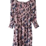 Eloquii Floral Midi Dress Womens 22 Pink Smocked Square Neck Boho Cottagecore Photo 3