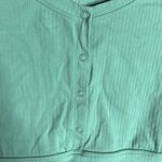 Aerie NWOT Offline Real Me Cropped Henley Ribbed Snap Tee Green Size Small Photo 7