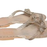 Nicole Miller pink and gold bejeweled flip flops women’s size 8 Photo 1