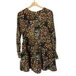 ZARA  Black Floral Long Sleeve Open Back Tiered Mini Romper Dress S Photo 1