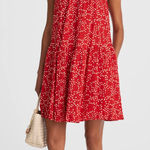 Madewell  Drop Waist Mini Dress Polka Dot Trapeze Relaxed Festival Red XXL NWT Photo 0