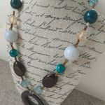 Brown and teal beaded necklace Photo 2