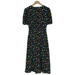 STAUD Milla Puff-Sleeve Midi-Dress - Black Abstract Wave - 4 Photo 7