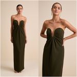 Lulus LULU’S Thula Dark Olive Cutout U-Bar Column Maxi Dress Photo 1