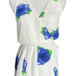 Womens Tea & Cup Los Angeles Blue Rose Floral Print Lace Hem Romper Photo 0