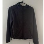 Athleta Cozier Jacket Size Medium Black Puffer Hoodie Insulated PrimaLoft 350839 Photo 15