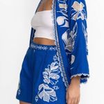 Johnny Was Jenah High Waist Blue and White Shorts NEW Photo 2