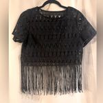 Black Fringe Lace Top Size undefined Photo 0