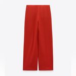 ZARA New Bloggers Fav Red Low Rise Formal Pants Limited Studio Edition Size S Photo 8