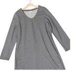 J. JILL Houndstooth Plaid Shift Dress Black Size L Photo 2