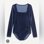Old Navy  Velvet Feel Square Neck Long Sleeve Bodysuit Obscure Night Blue Size M Photo 1