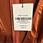 Pretty Lavish Daphne Plunge Mini dress Satin Copper Size 10 Red Photo 5
