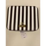 Henri Bendel Brown & White Stripe Jewelry Case – Monogram “RBC” Photo 2