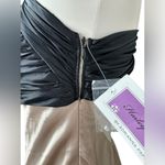 Adrianna Papell Vintage NWT  Champagne Black Asymmetrical Neckline Gown Dress Photo 13