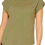 DKNY Fatigue Green Crew Neck Zip-Shoulder T-Shirt, Size Medium, New with Tag $59 Photo 0