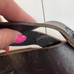 Fossil  Heavy Glove Leather Black Distressed Large Tote Bag Unlined Double Handle Photo 9