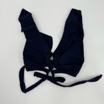 Robin Piccone Ava Bikini Top Size Extra Small NEW Ruffle Tie Swim Navy NWOT Photo 3