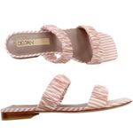 Deltan Sandal Cora Stripe Print Two Band Slides Size 7 NWT Photo 4