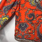 Nicole Miller paisley print button down blouse size large orange purple Photo 5