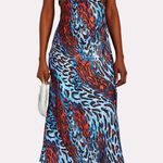 Jonathan Simkhai Standard Eliza leopard print cutout satin midi slip dress large Photo 14