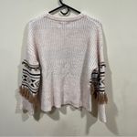 Driftwood NWT  Women's Tasseled Geo-Print Dropped-Shoulder Sweater - Cream Size S Photo 7
