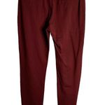Odds On Complex Cropped Pants Leggings S Maroon Red Pockets Elastic Waist Pullon Photo 2