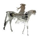 Rare Frank Salcido Sterling Silver Native American Rider Brooch β Signed STP Photo 3