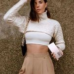 ZARA Cream Turtleneck Cable Knit Arm Sweater M-L Photo 0