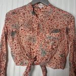 Poupette St. Barth  Floral Metallic Stripe Lightweight Top Photo 1